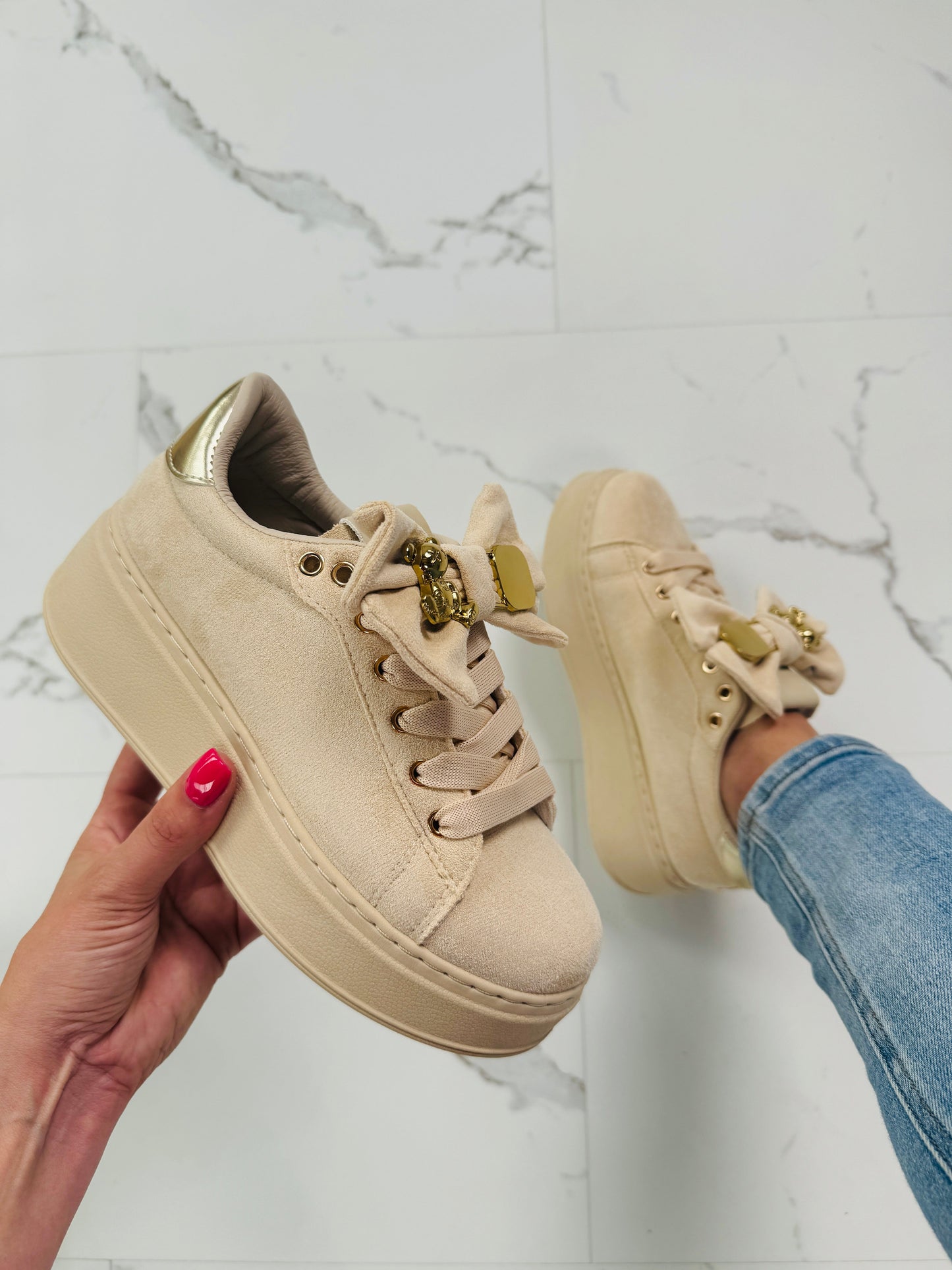 Bow Beige Sneaker