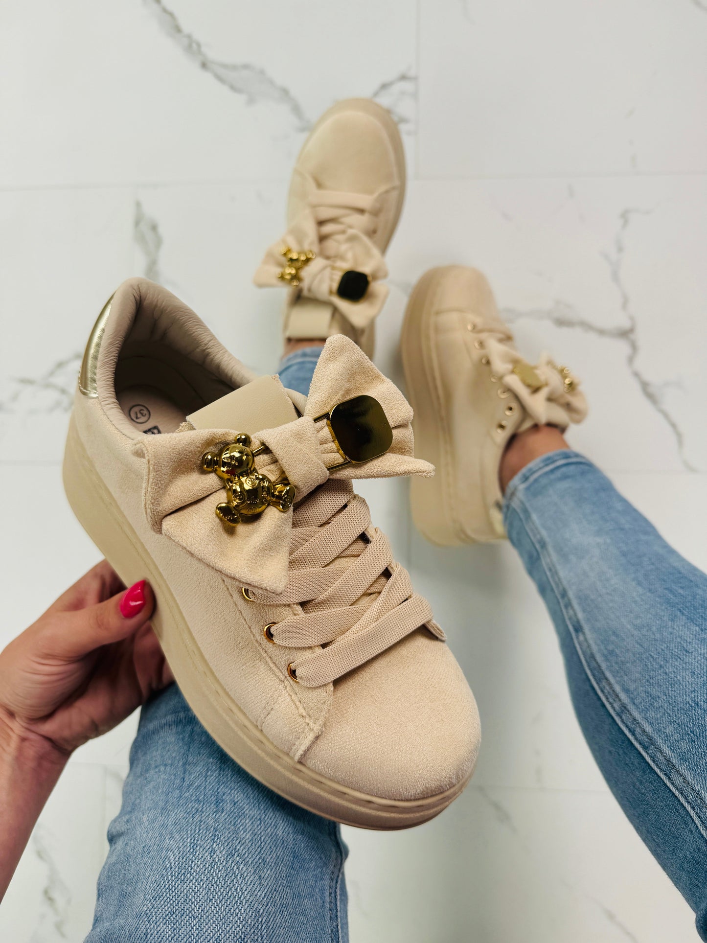 Bow Beige Sneaker