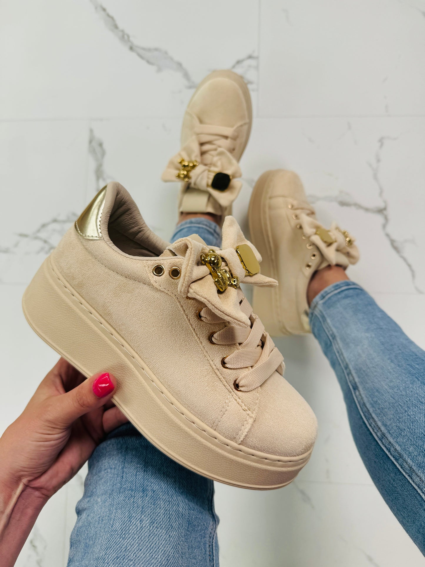 Bow Beige Sneaker