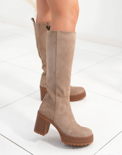 Lua Khaki High Boots