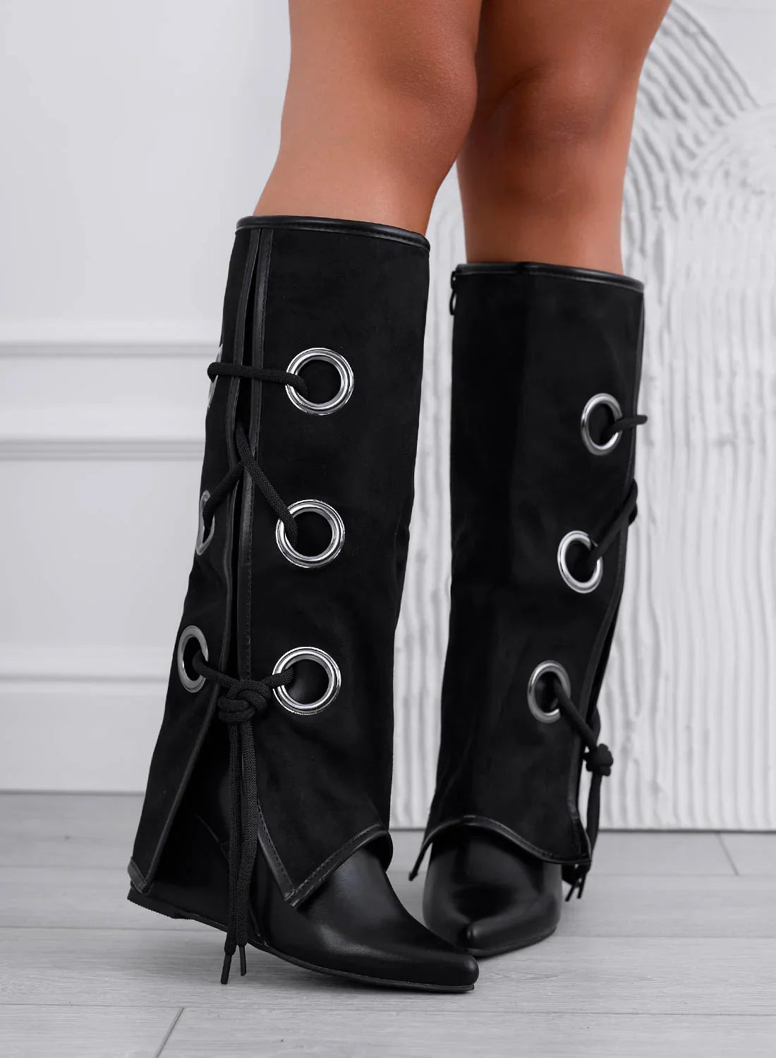 Delia Black High Boots