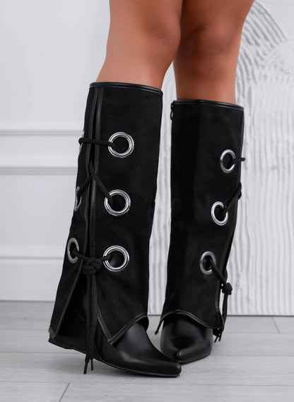 Delia Black High Boots