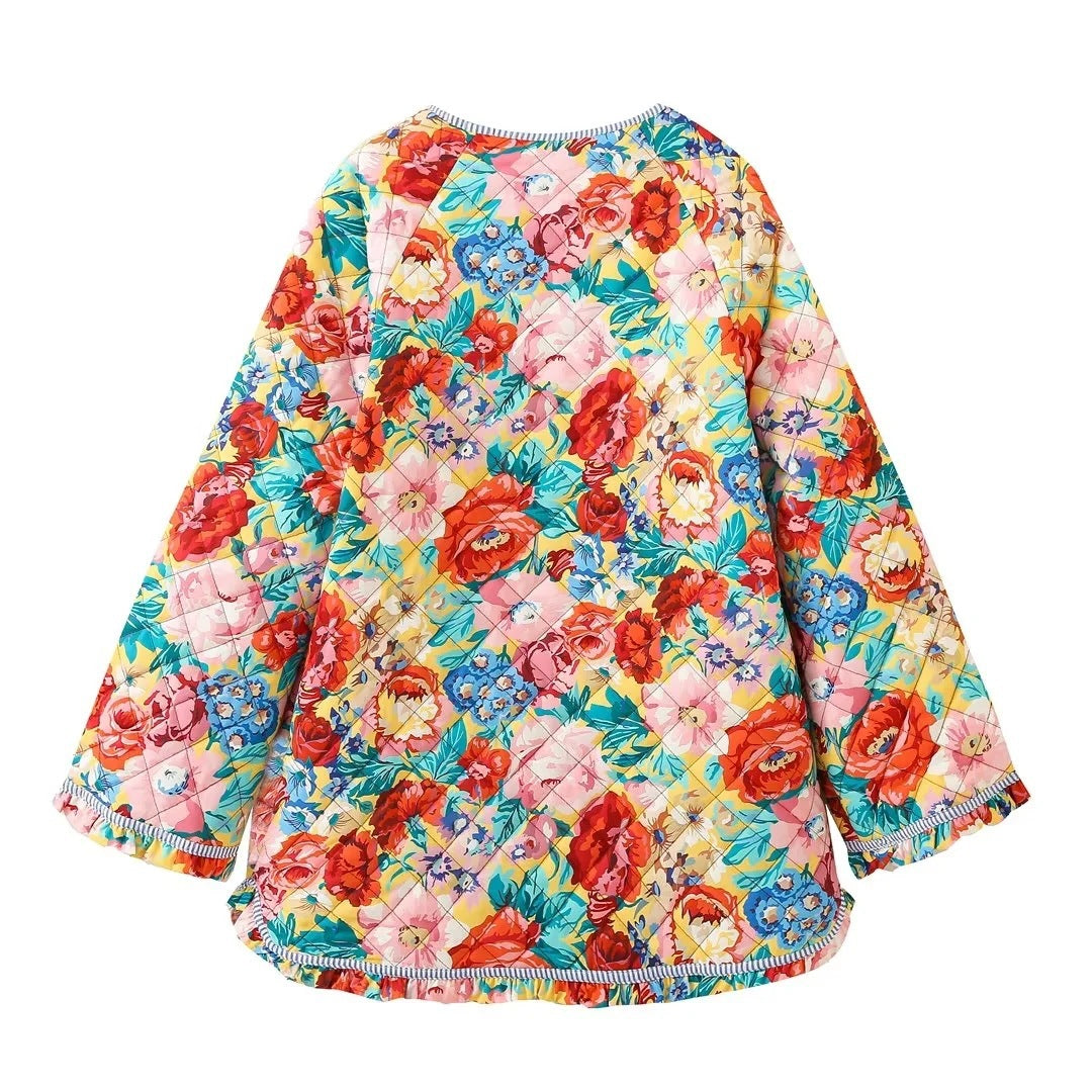 Bohemian Jacket with Quilted Floral Patchwork and Rose Design