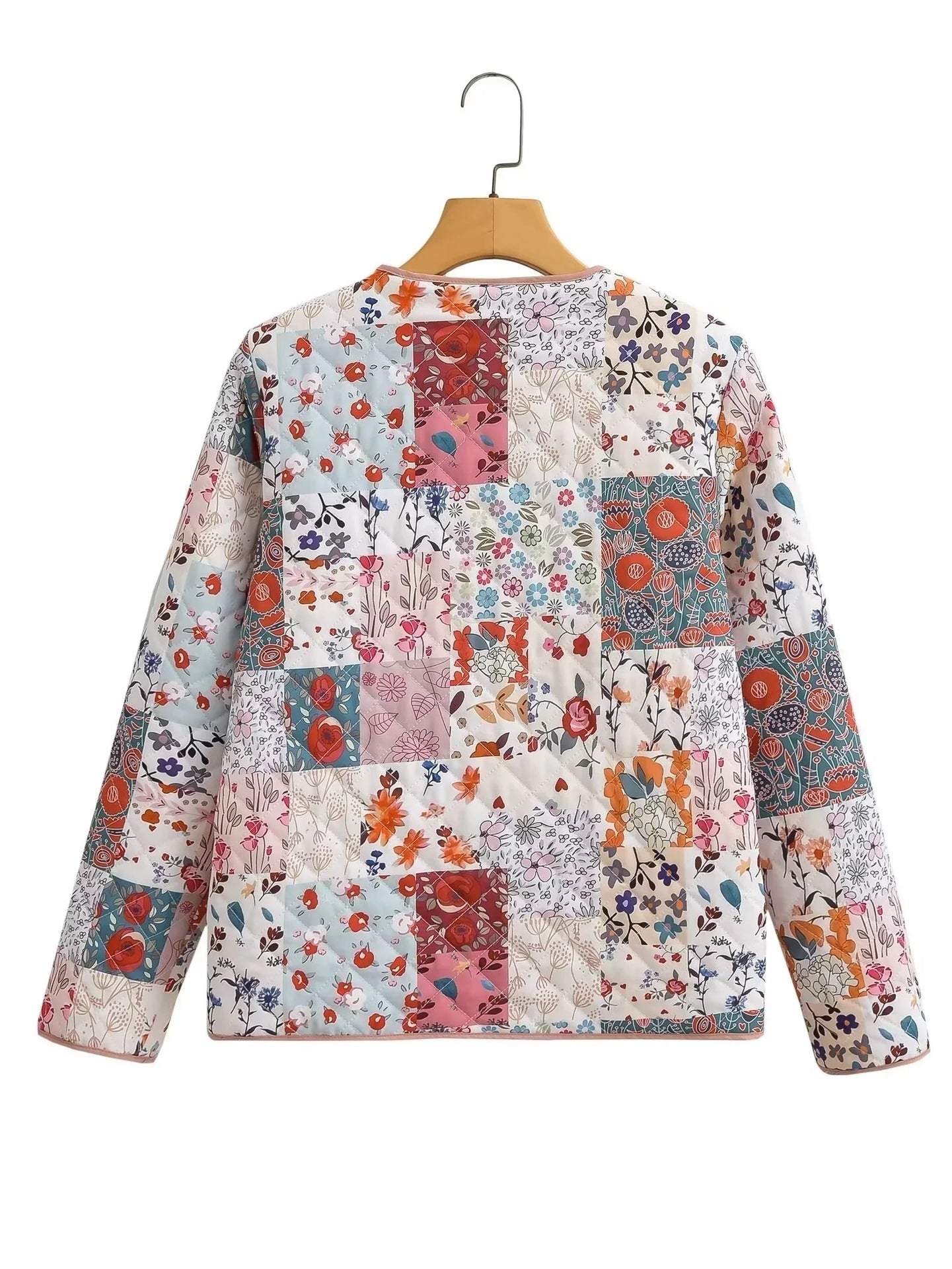 Printed Jacket with Patchwork Design