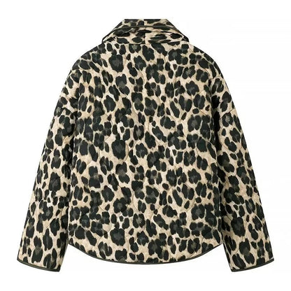 Quilted Jacket with Leopard Print