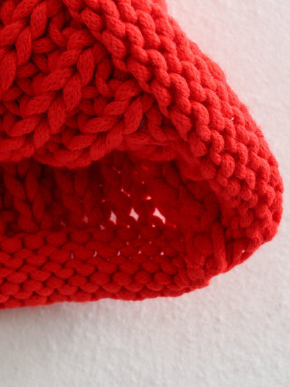 Chunky Knit Cardigan with Bold Buttons in Solid Color