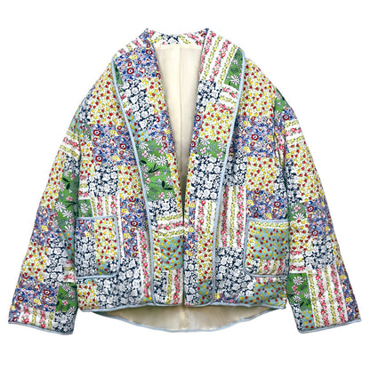 Floral Patchwork Jacket in Yellow-Green