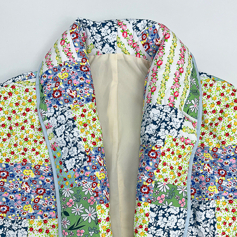 Floral Patchwork Jacket in Yellow-Green