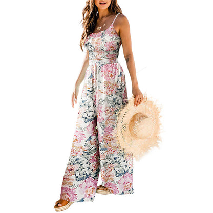 Turquoise Boho Floral Two-Piece Pant Set