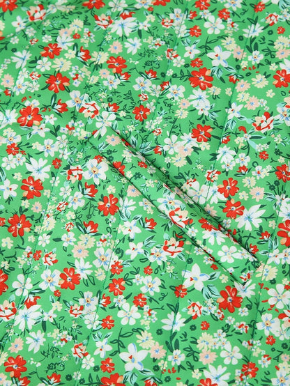 Relaxed Fit Floral Print Jacket in Green