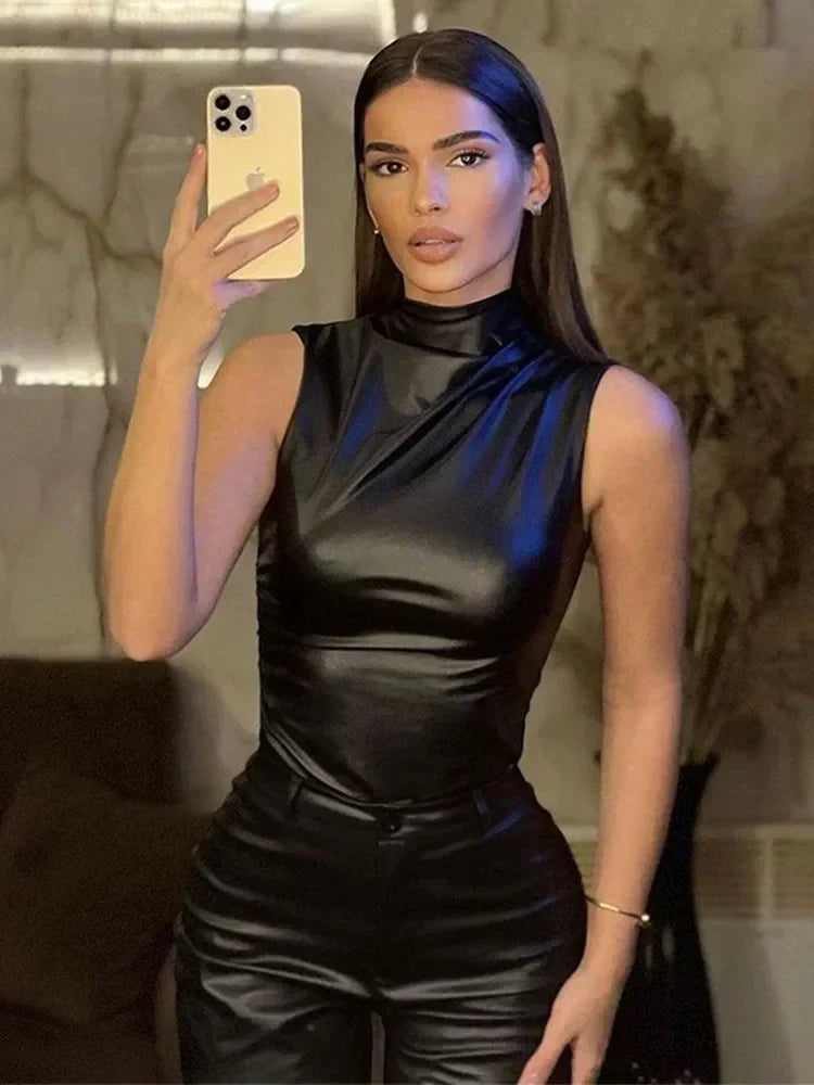 Ally Faux Leather Top