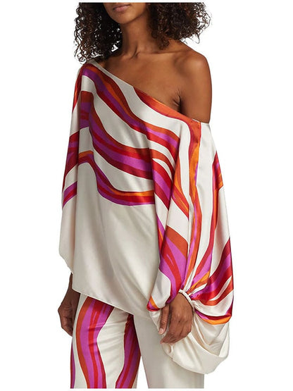 Fuchsia Abstract Waves Two-Piece Ensemble