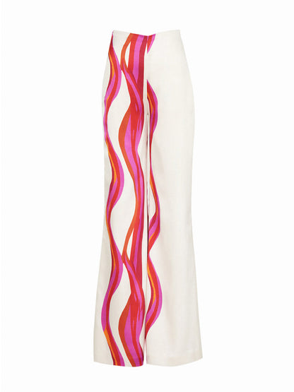 Fuchsia Abstract Waves Two-Piece Ensemble