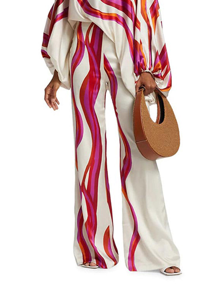 Fuchsia Abstract Waves Two-Piece Ensemble