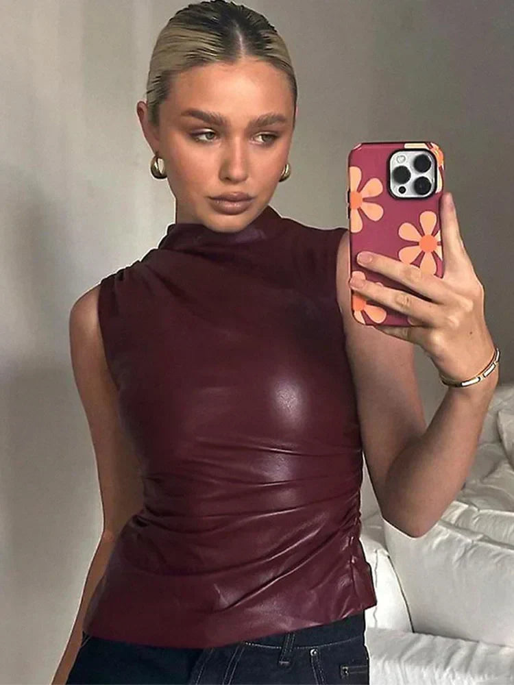 Ally Faux Leather Top