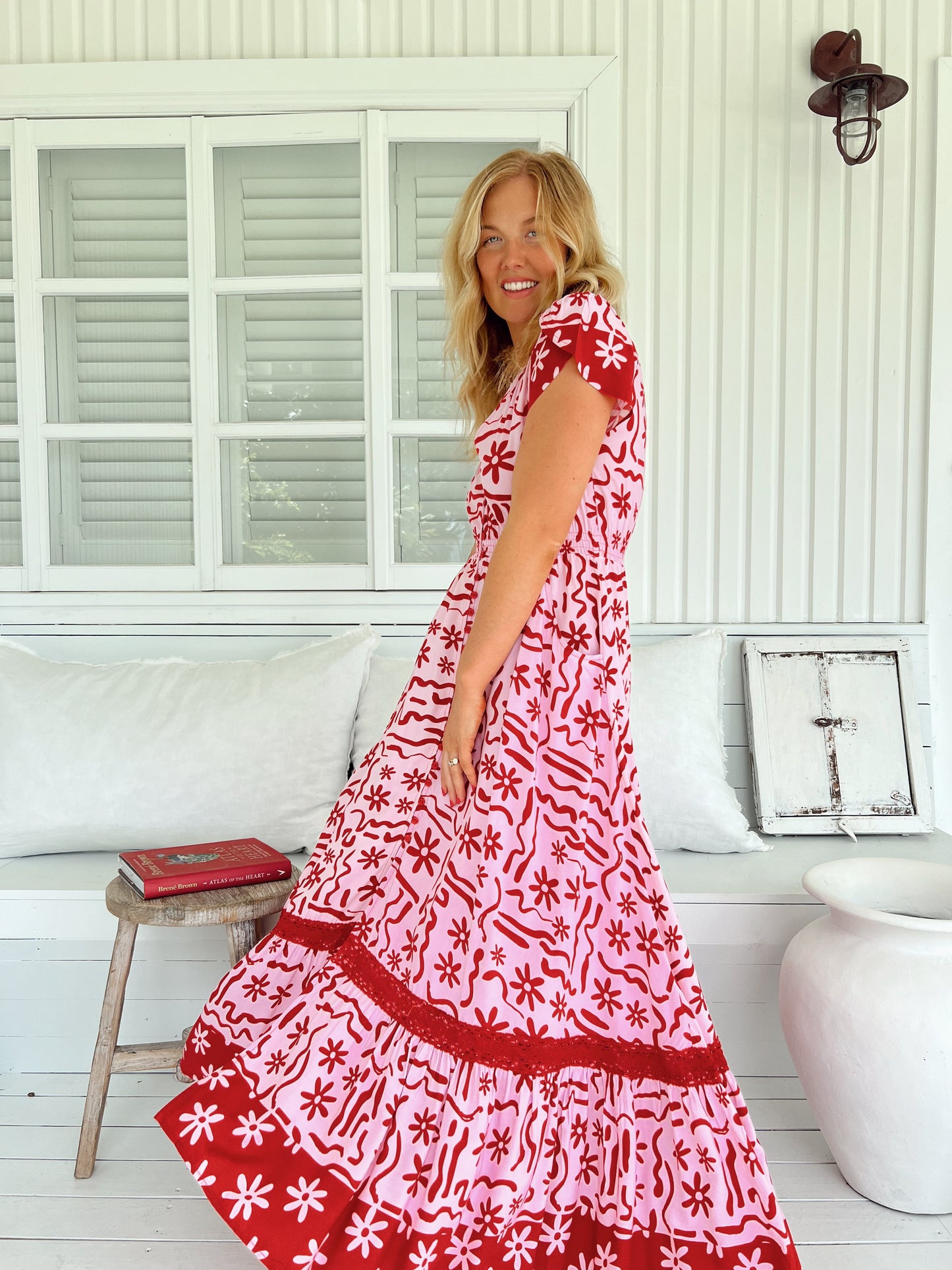 Carmen Maxi Dress - Strawberry Spritz