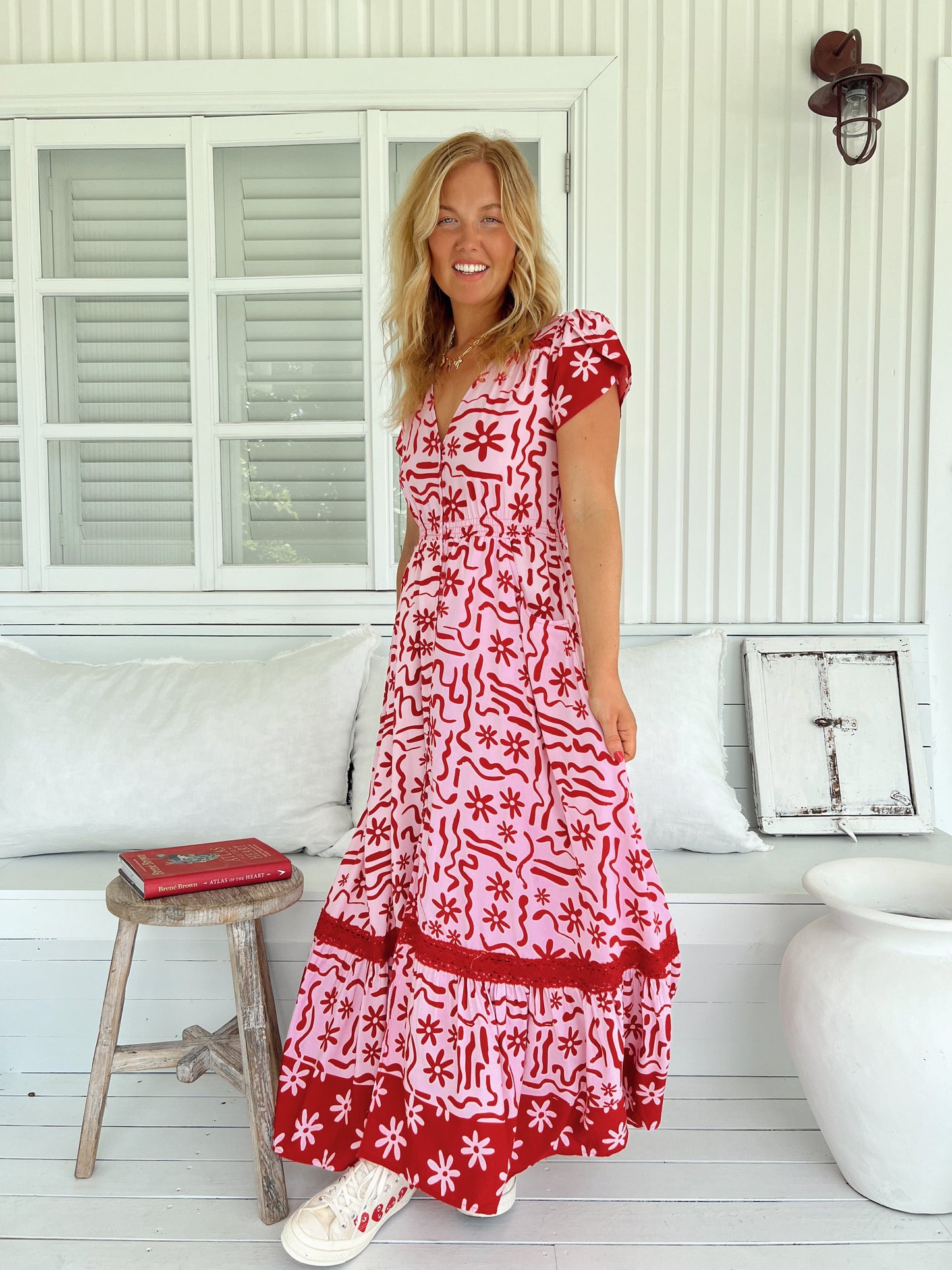Carmen Maxi Dress - Strawberry Spritz