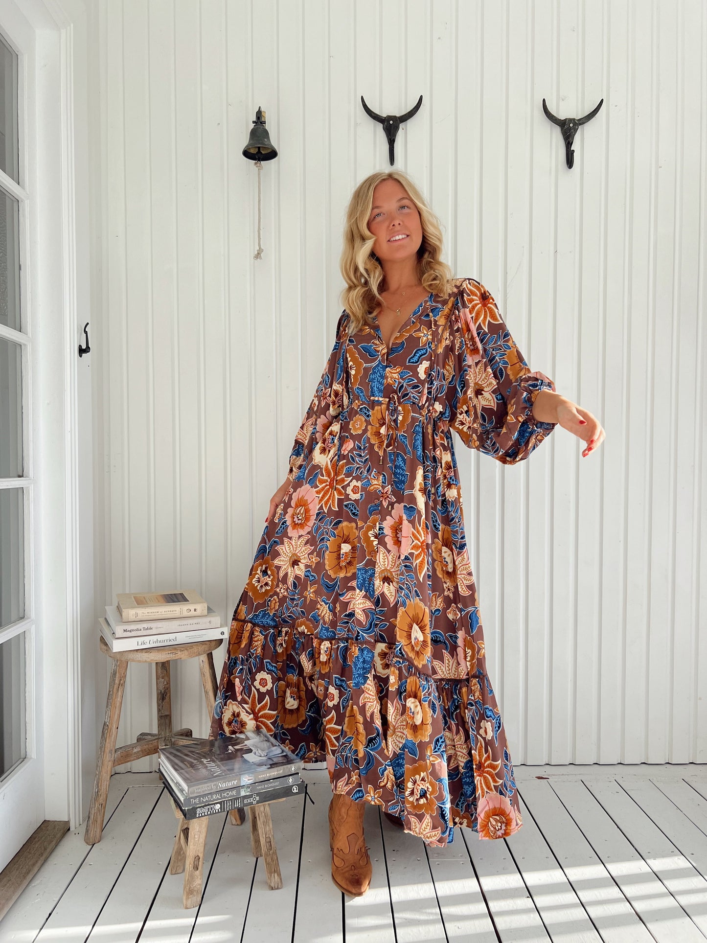Catalonia Maxi Dress in Earth Tone