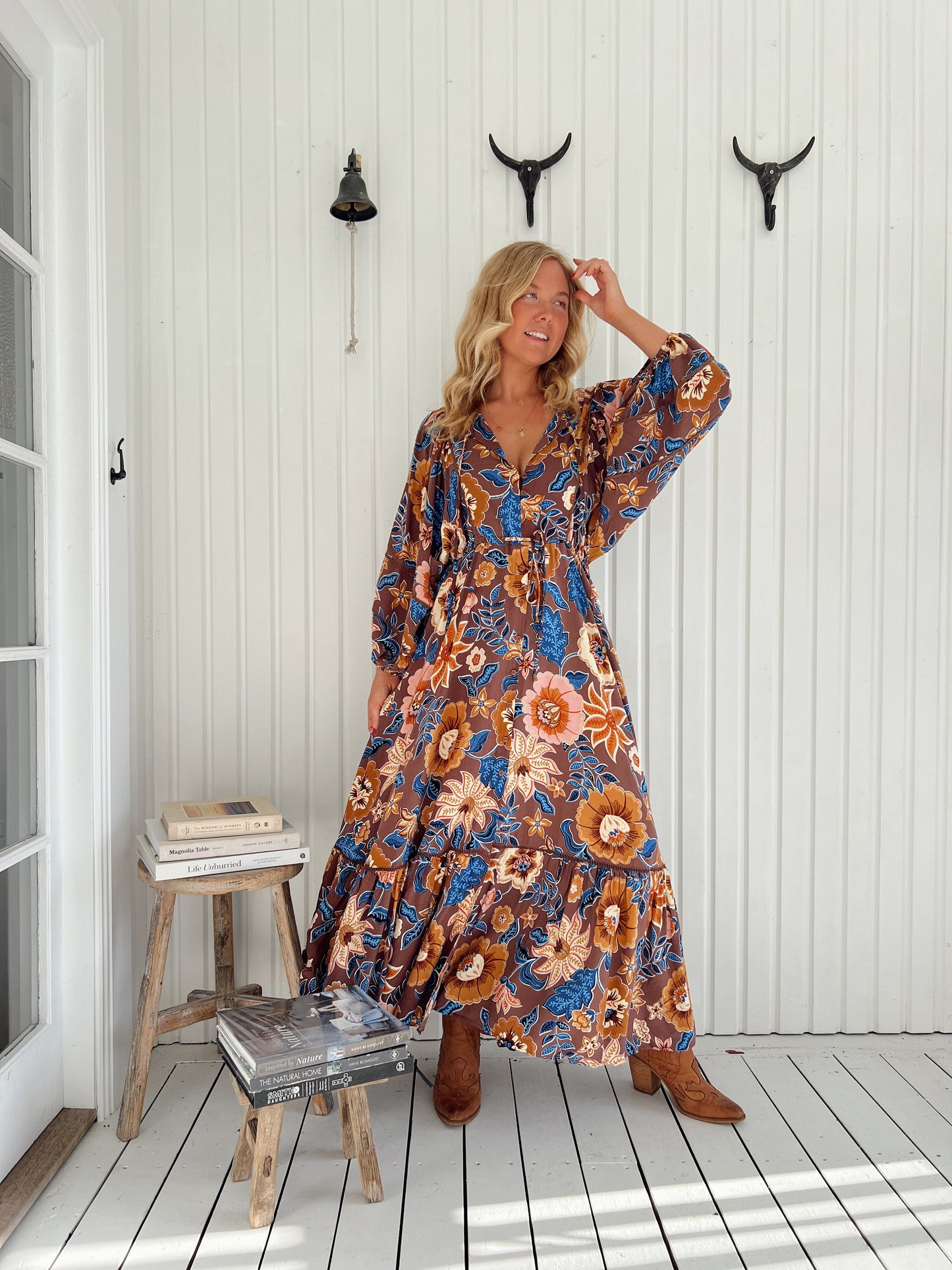 Catalonia Maxi Dress in Earth Tone