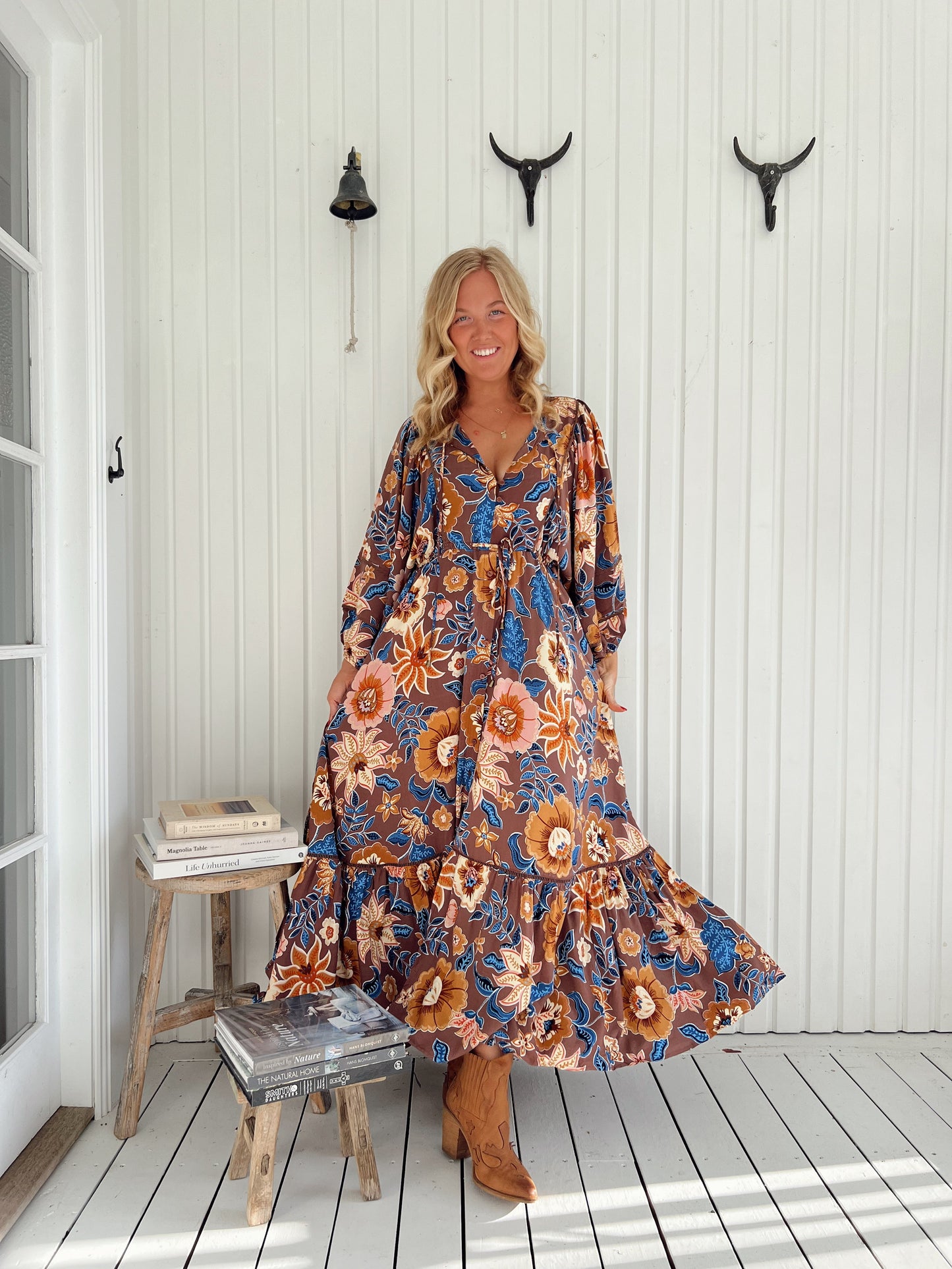 Catalonia Maxi Dress in Earth Tone