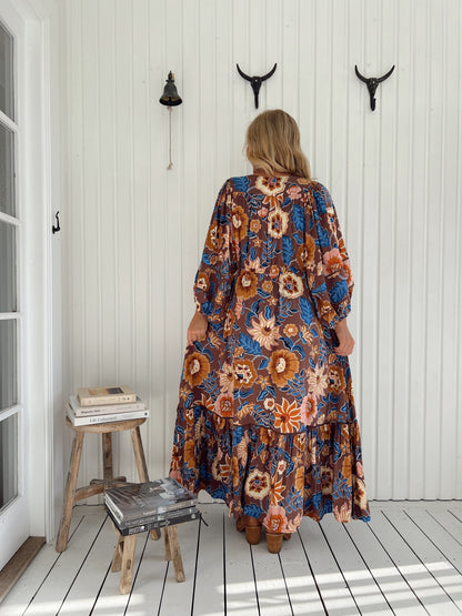 Catalonia Maxi Dress in Earth Tone
