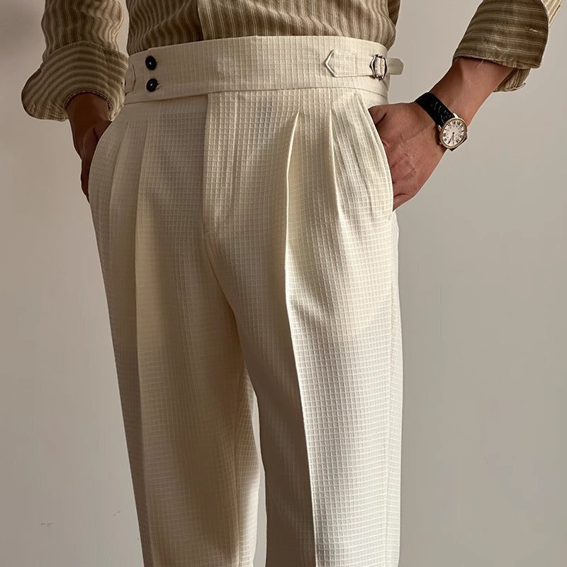 MV High Waist Waffle Straight Naples Pants