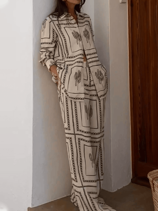 Geometric Line Art Two-Piece Set