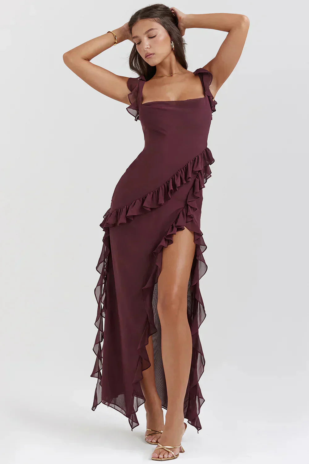 Evelyn Elegant Dress with High Split