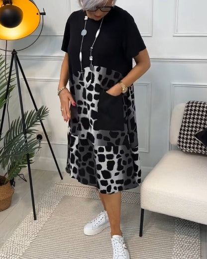 - Casandra Abstract Midi Dress