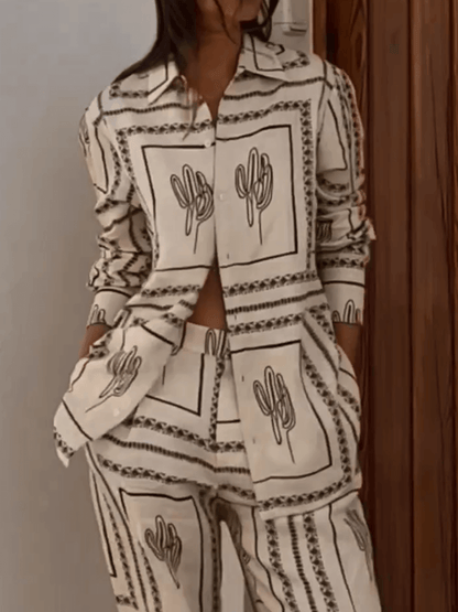 Geometric Line Art Two-Piece Set