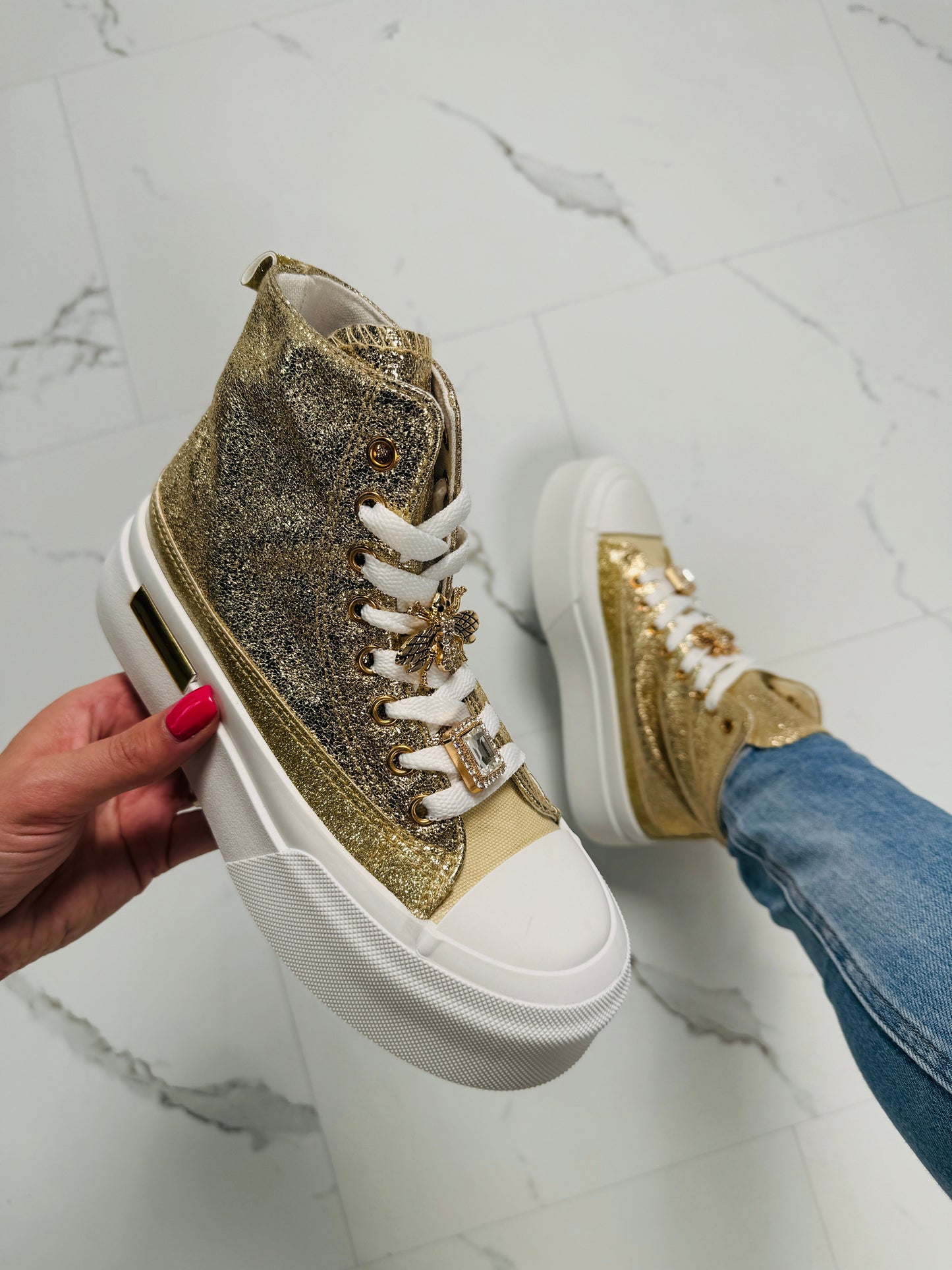 Bee Gold High Sneaker