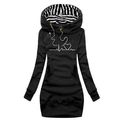 Cécile - Hoodie with Heartbeat Print