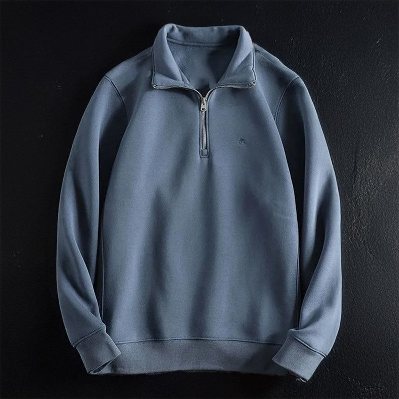 Slate Oversized Half-Zip Sweatshirt