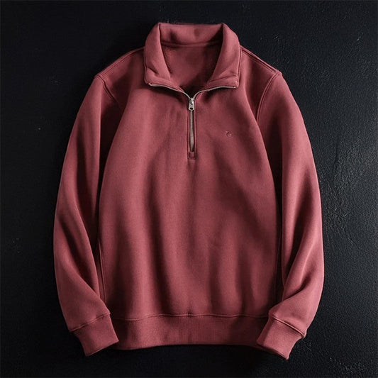 Slate Oversized Half-Zip Sweatshirt