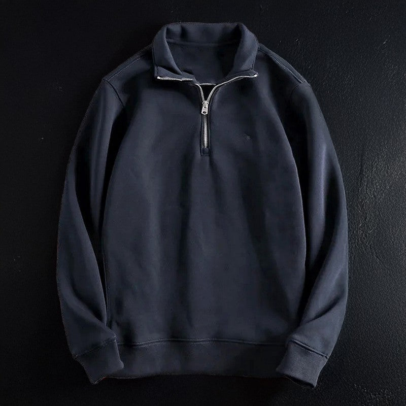 Slate Oversized Half-Zip Sweatshirt