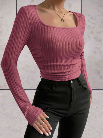 Bo™ | Sleek Square Neck Long Sleeve Top