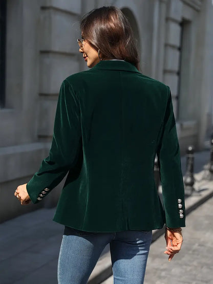 Coral Elegant Velvet Blazer