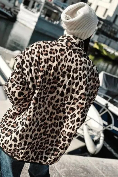 Quilted Jacket with Leopard Print