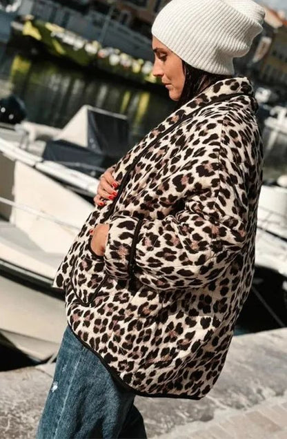 Quilted Jacket with Leopard Print