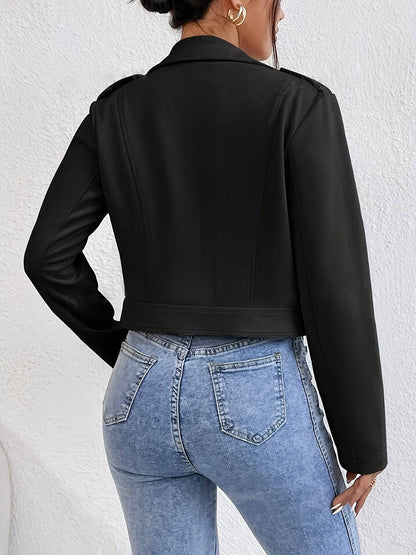 Teresa - Stijlvolle Leren Crop Dames Jacket