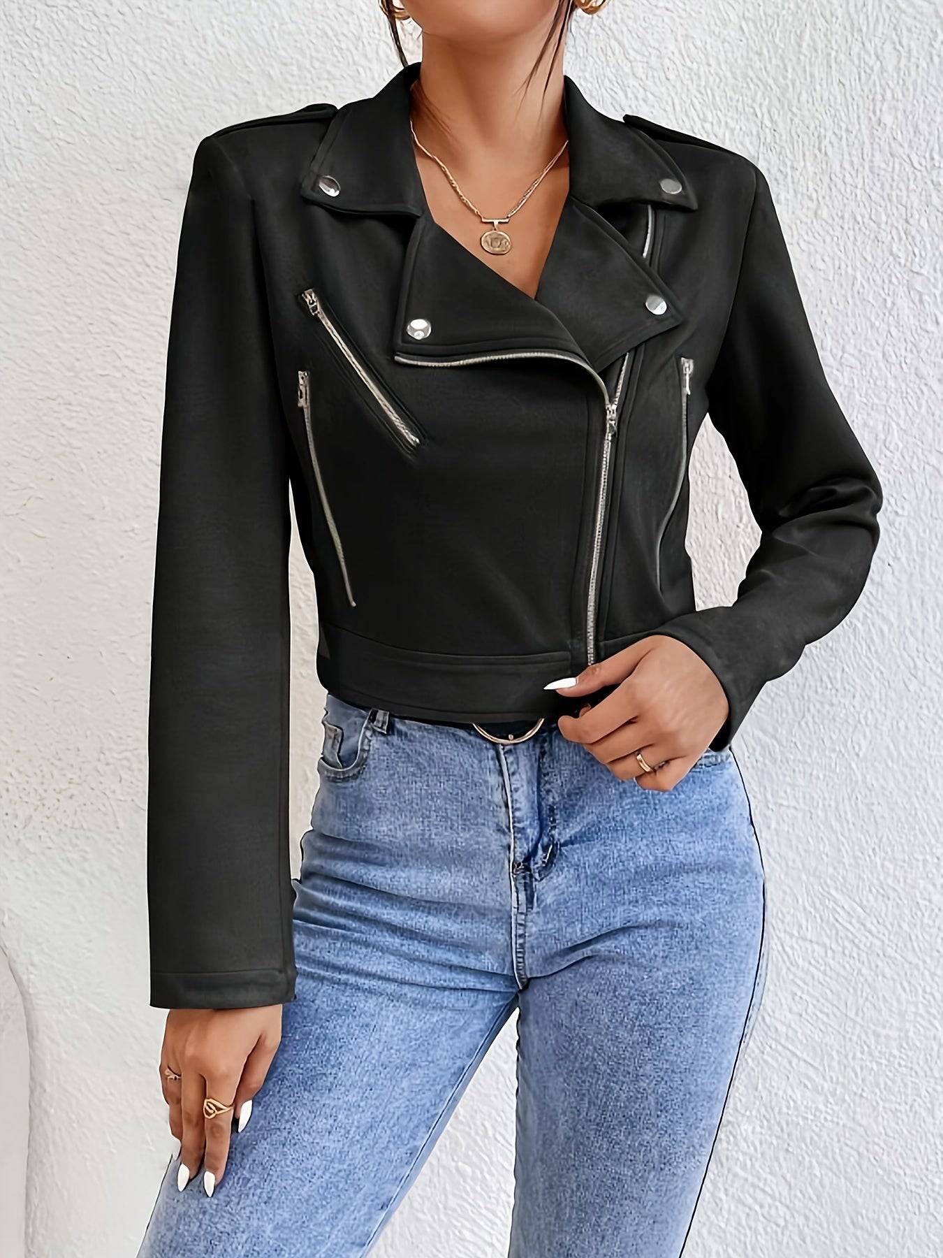 Teresa - Stijlvolle Leren Crop Dames Jacket