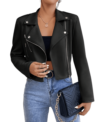 Teresa - Stijlvolle Leren Crop Dames Jacket