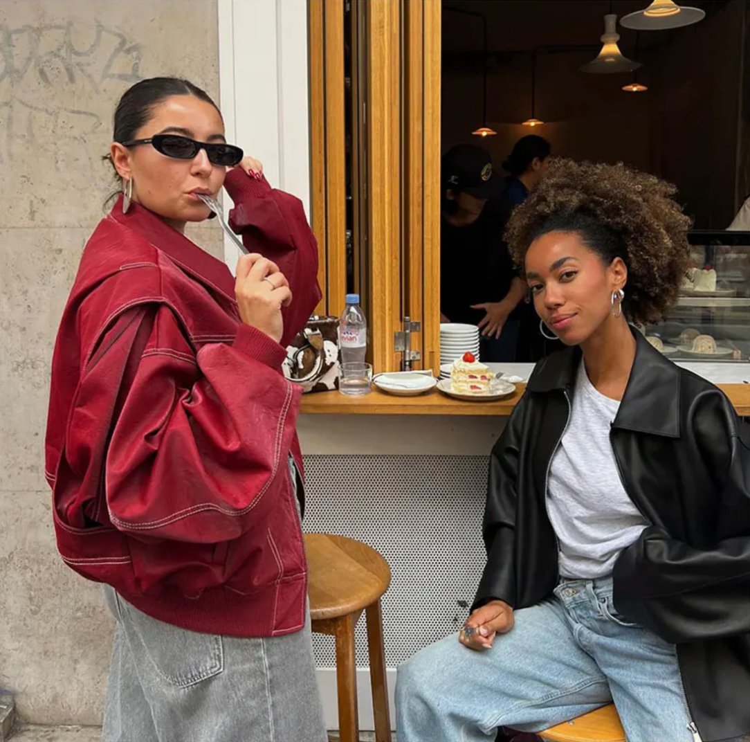 Marlowe Oversized Leather Bomber