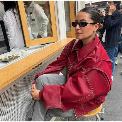 Marlowe Oversized Leather Bomber