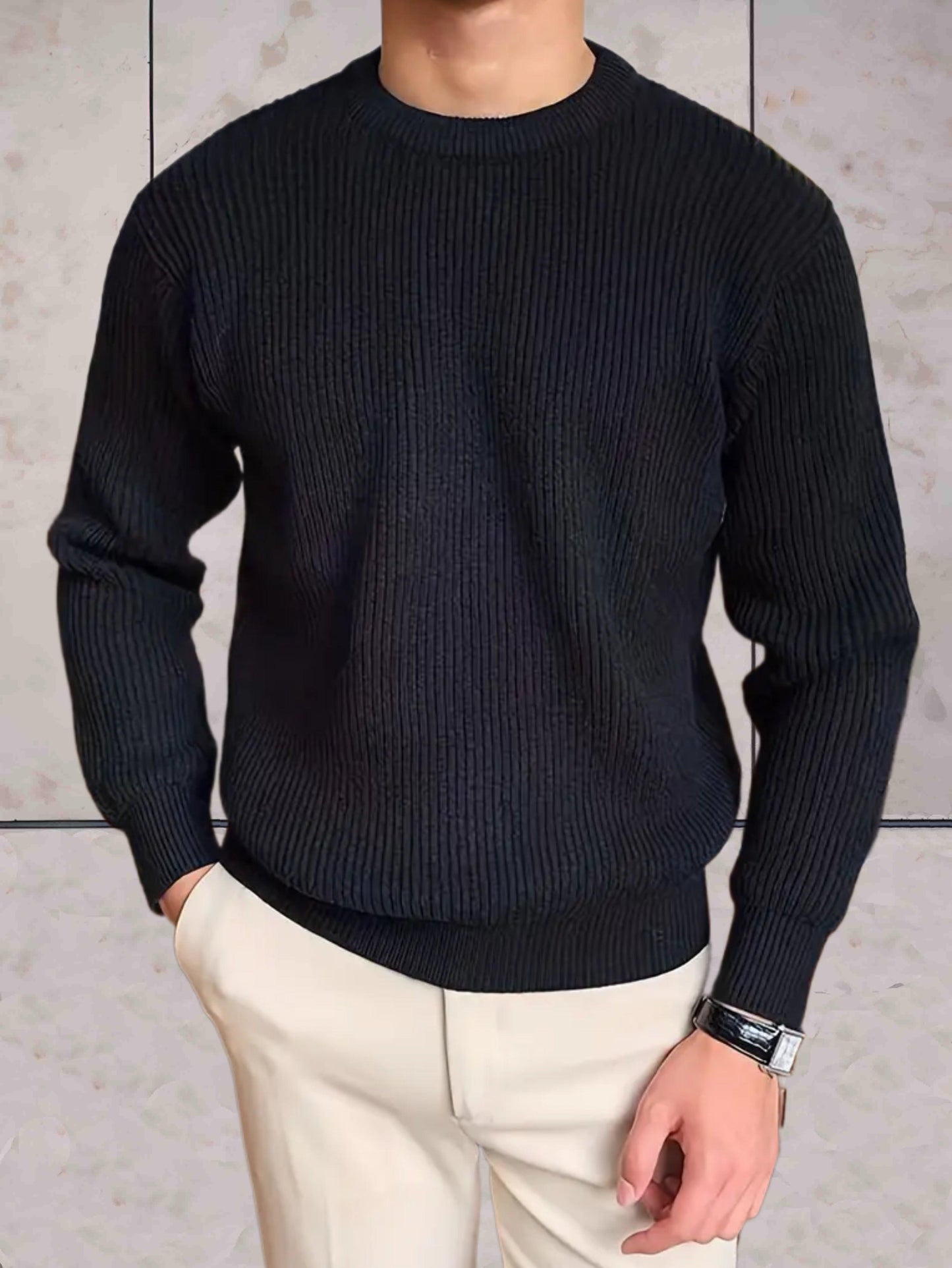 Massimiliano™ | Luxe Ribbed Sweater with Round Neck