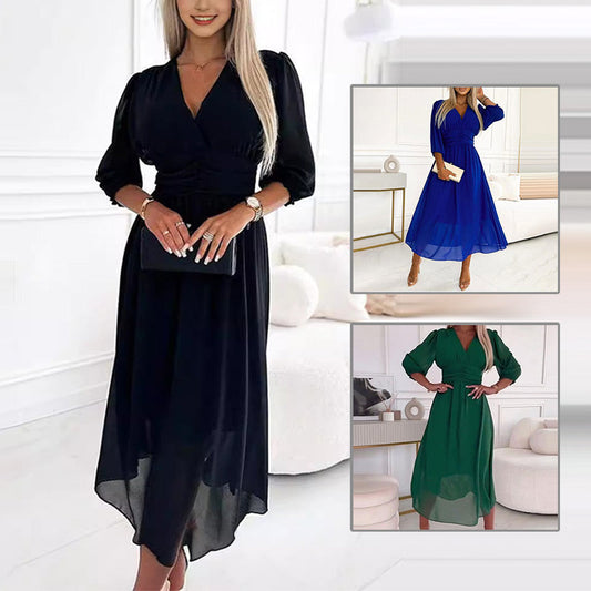 Amelia V-neck Chiffon Dress