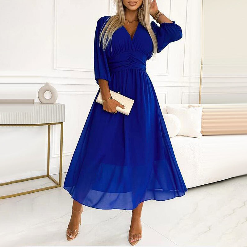 Amelia V-neck Chiffon Dress