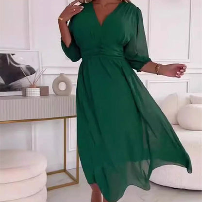 Amelia V-neck Chiffon Dress
