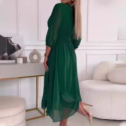 Amelia V-neck Chiffon Dress