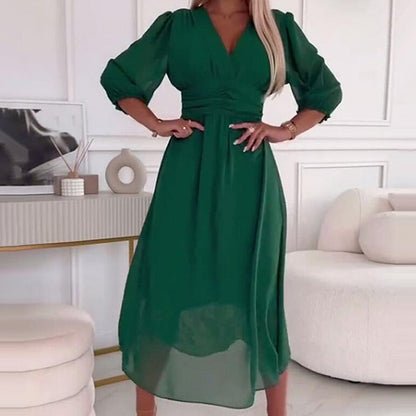 Amelia V-neck Chiffon Dress